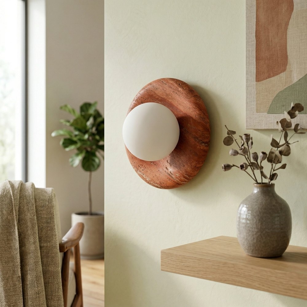 Oria Organic Stone Wall Sconce - Minimalist Lighting for Interiors T1198