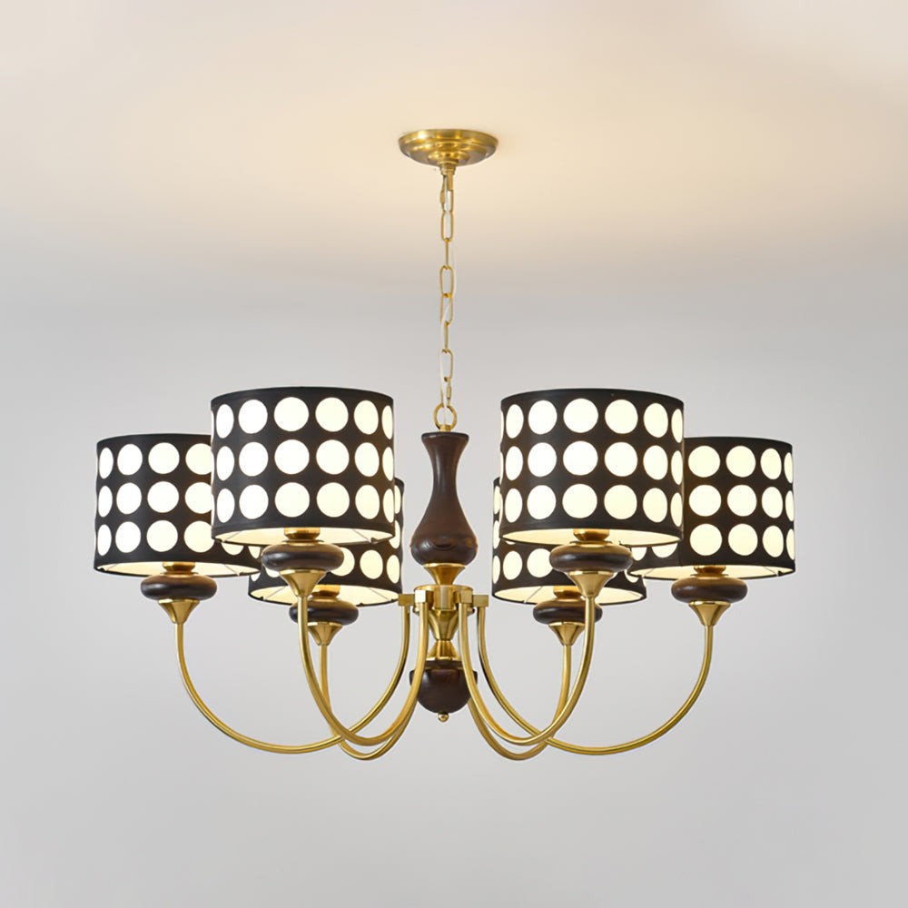 Geometry Black Polka Dots Fabric Chandelier S364