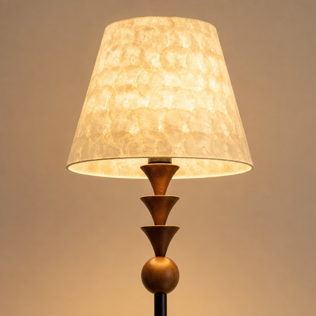 Micahell Modern Floor Lamp - Cascading Shell Shade Standing Lamp for Bedroom T2195