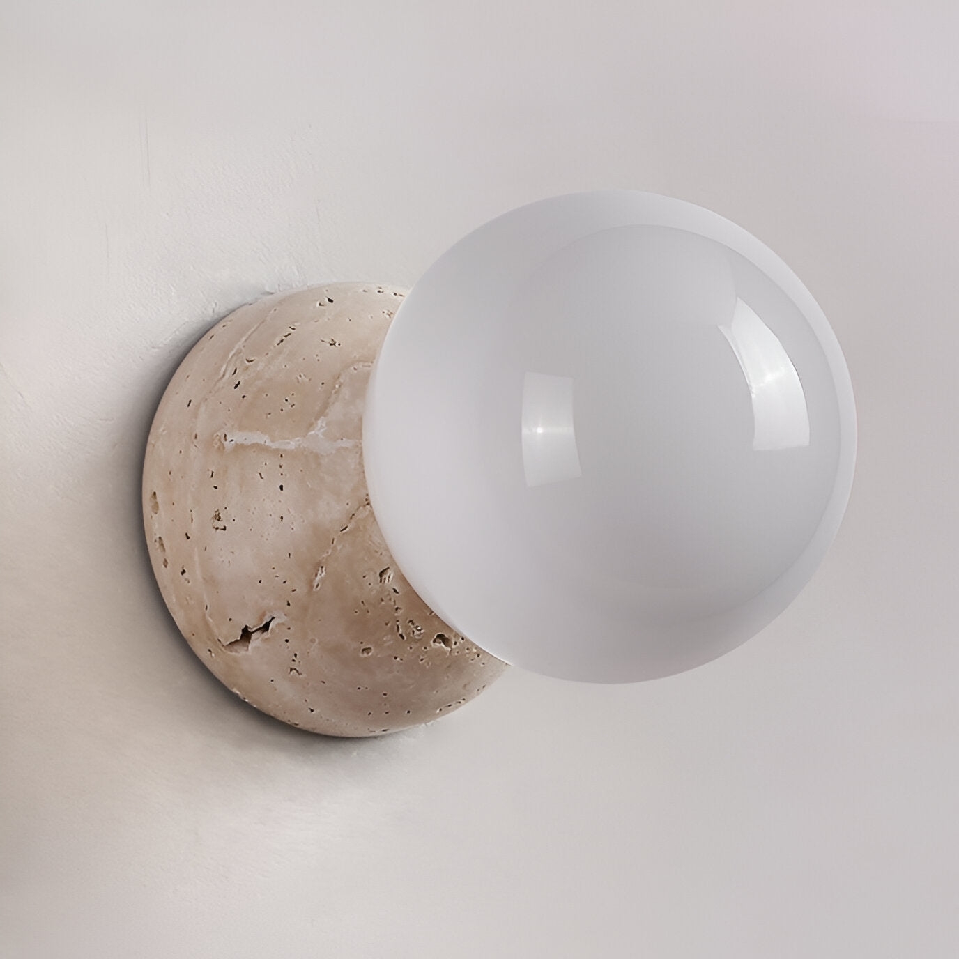 Travertine Round Glass Wall Fixture T2163