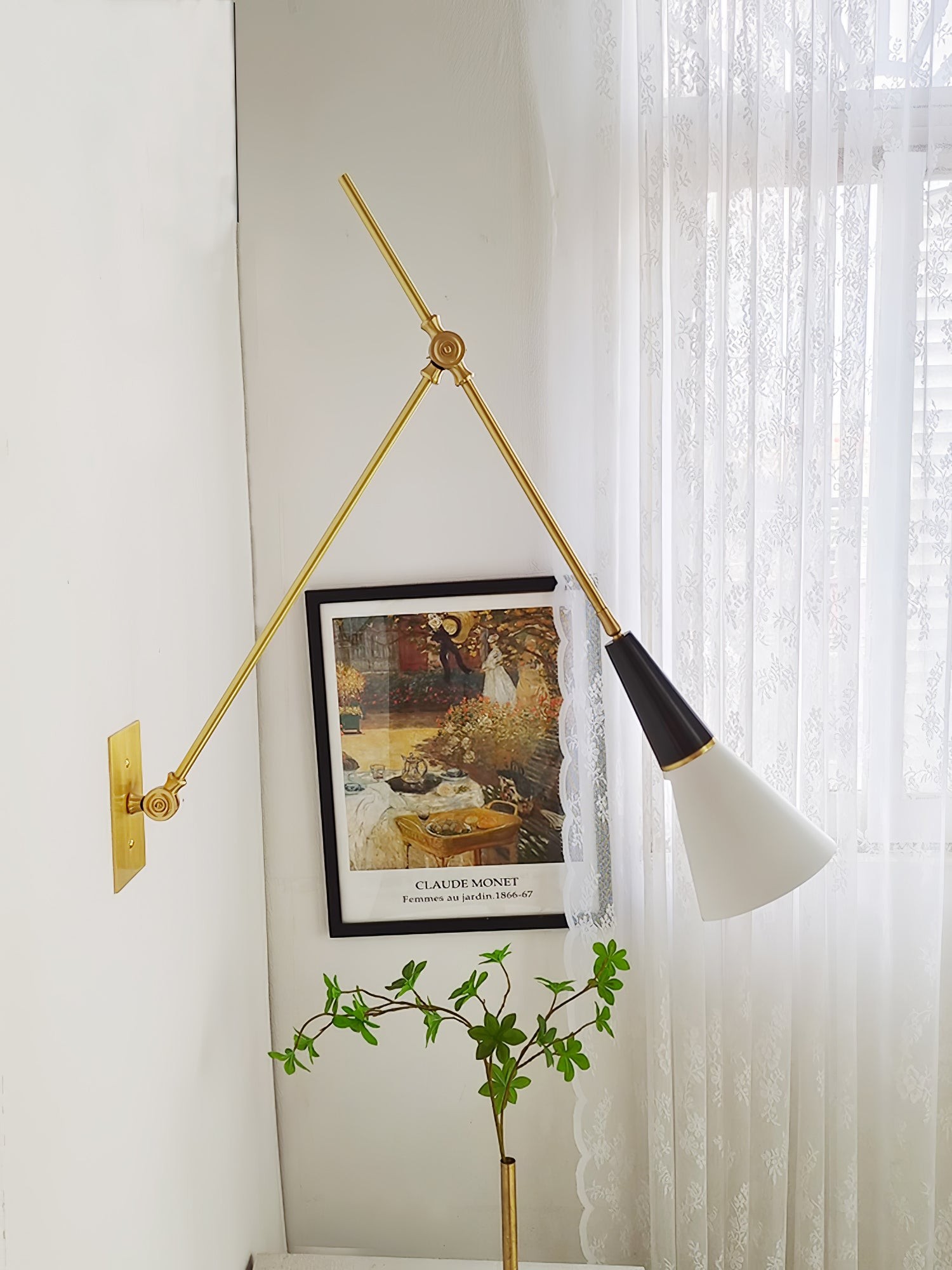 Vintage Metal Adjustable Swing Arm Wall Lamp G37