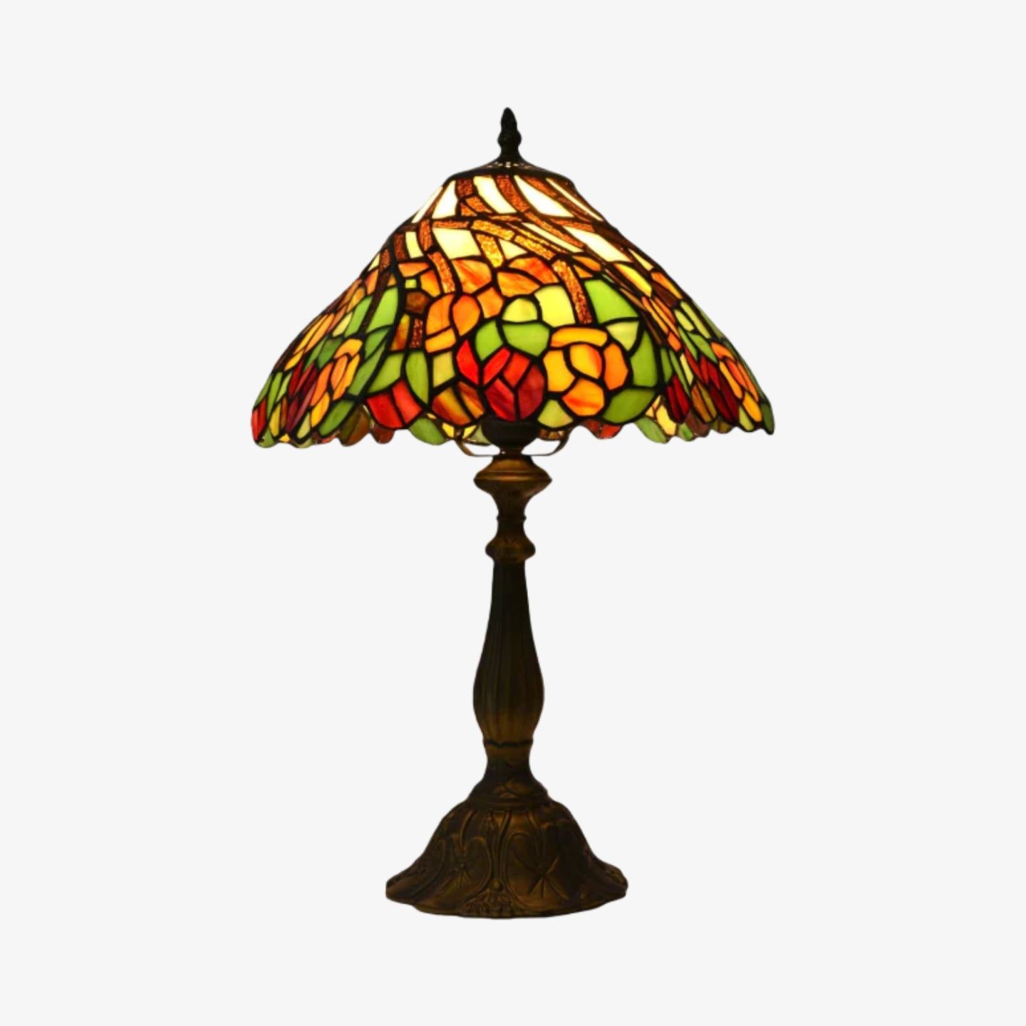 TF Sorenia Elegant Stained Glass Lamp - Handcrafted Tiffany Table Light for Home Interiors T891