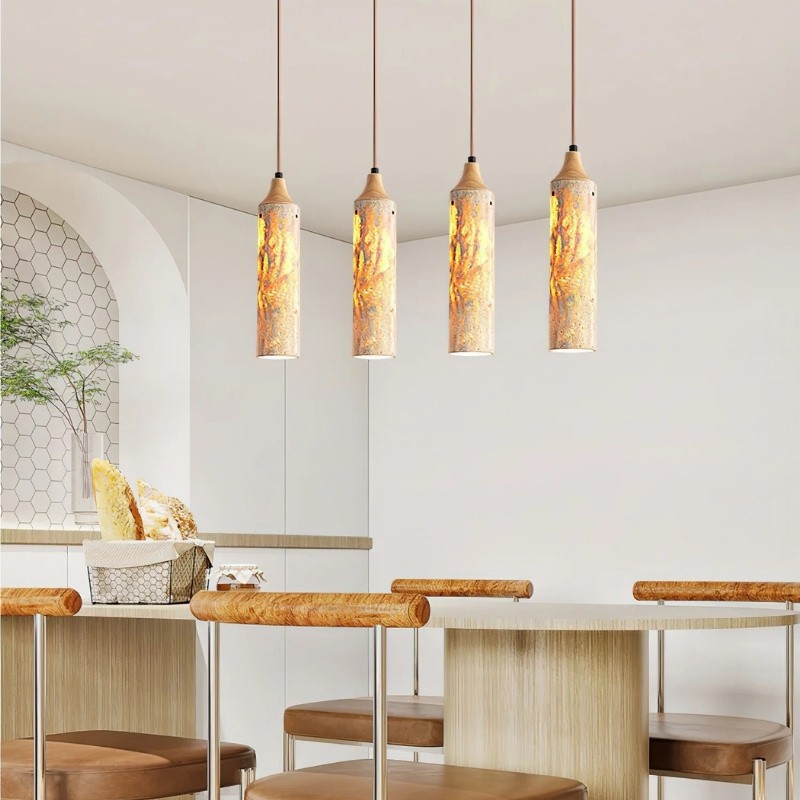 Modern Wabi-Sabi Travertine Pendant Lamp for Minimalist Spaces S271