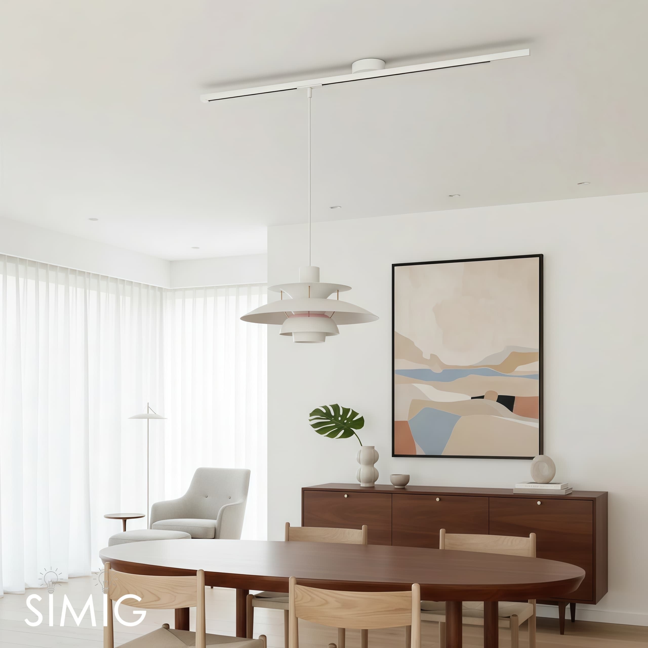 Axitra Rotatable Pendant Light Ceiling Rail – Sleek Adjustable Track for Pendant Lights Contemporary N21