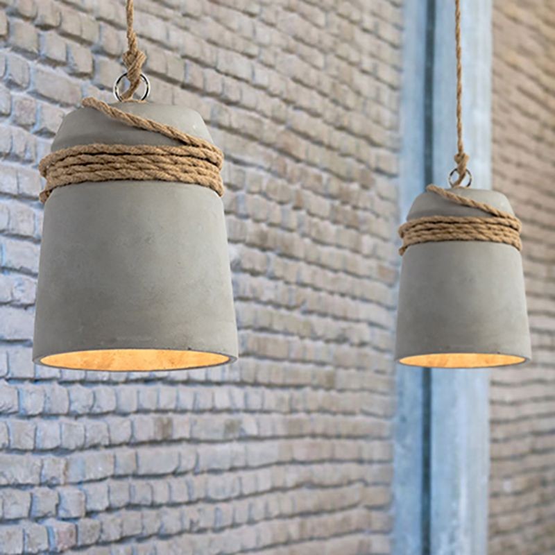 Nordic Cement Hemp Rope Pendant Lamp G74
