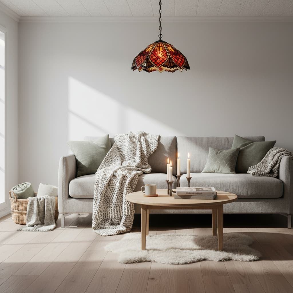TF Orsino Vintage Art Deco Pendant Light - Textured Glass Lighting for Bedrooms & Halls T901