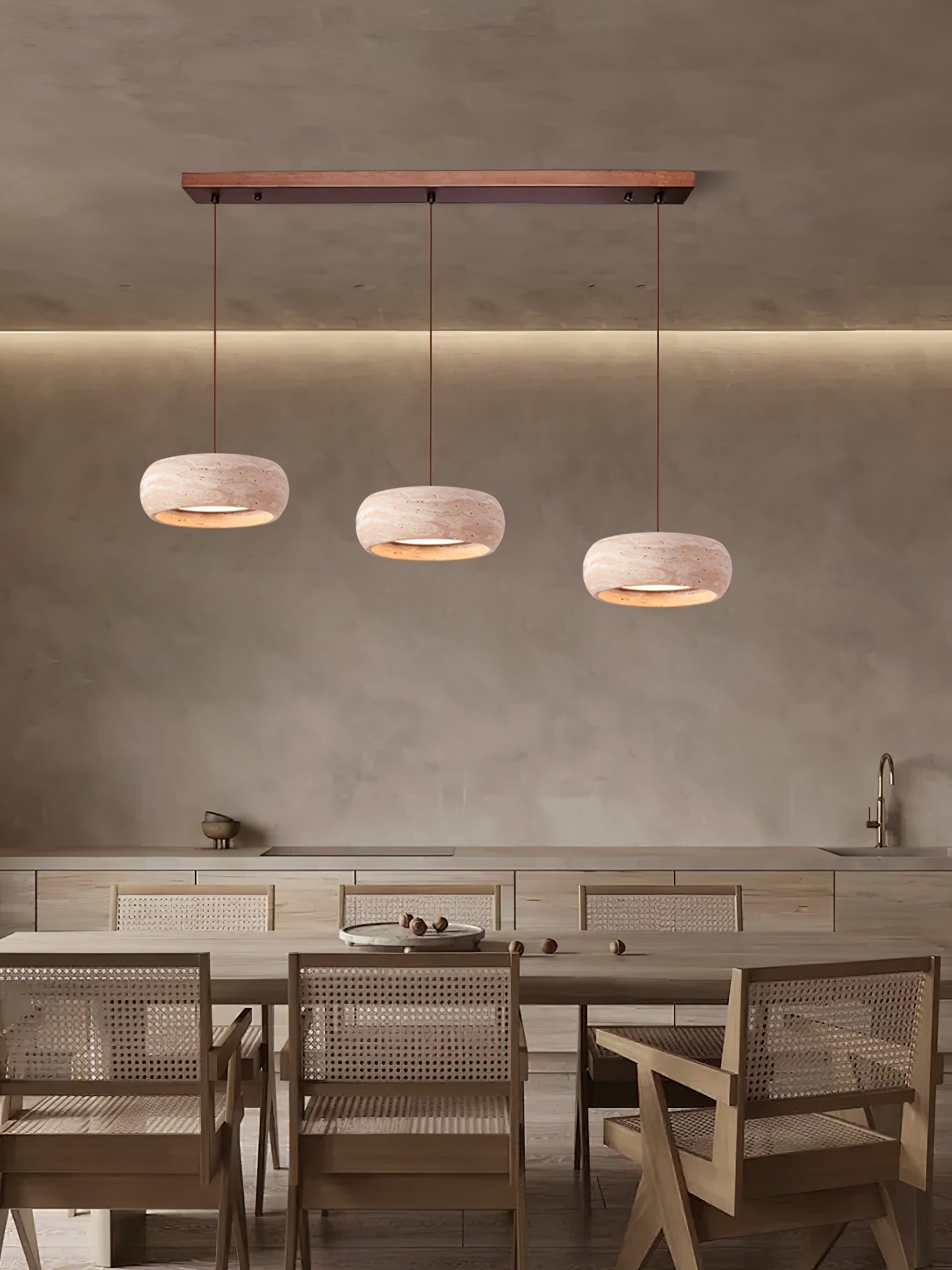 Travertine Drum Pendant Lamp T1832