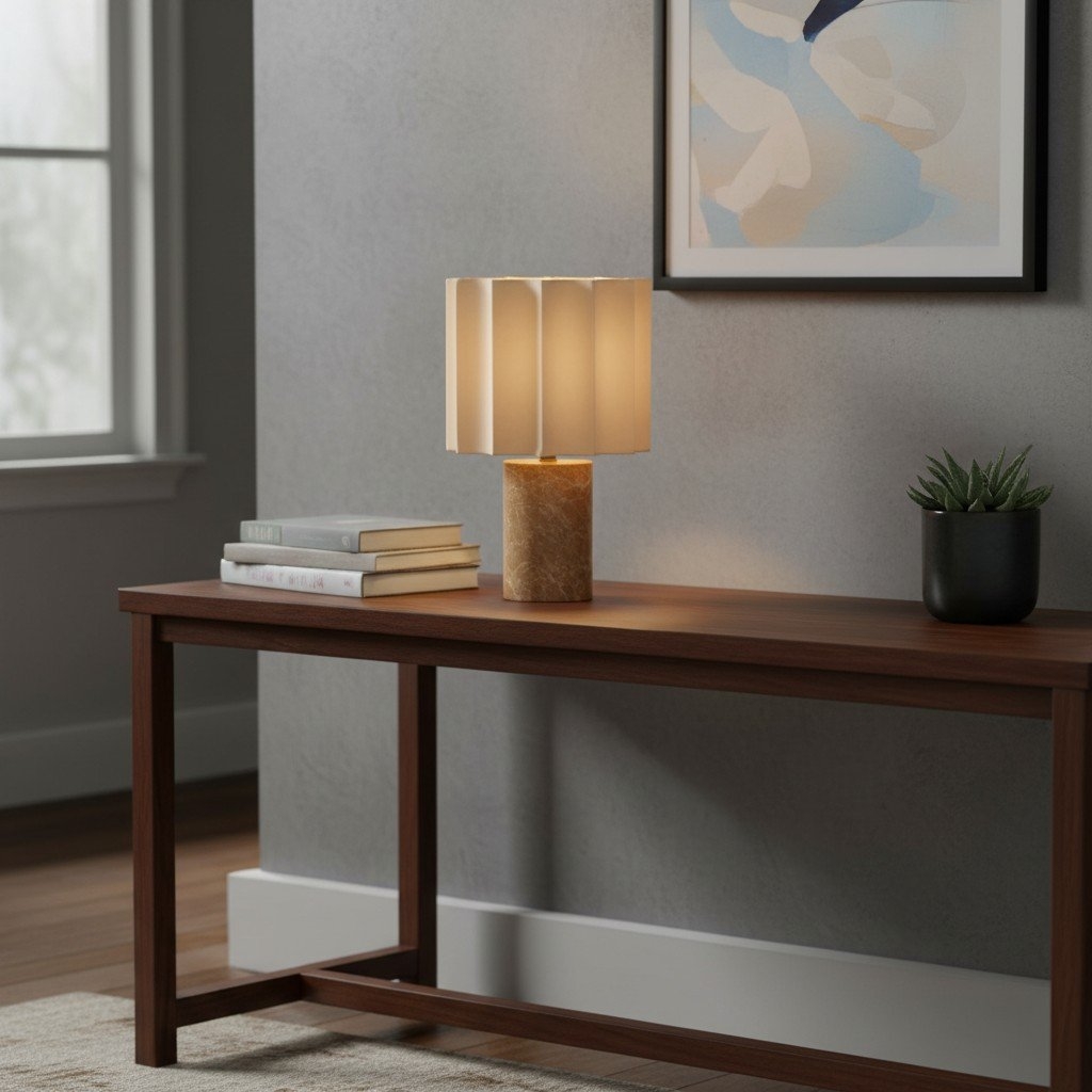 Cavilon Wide Fan Shade Table Lamp – Elegant Ambient Light for Interior T476