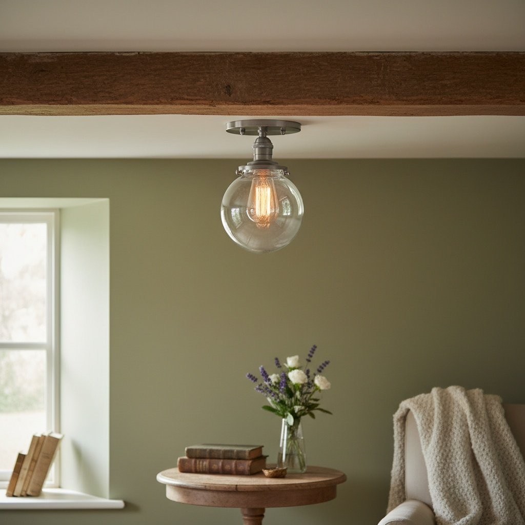 Glorica Glass Retro Globe Ceiling Light - Vintage Industrial Home Lighting T369