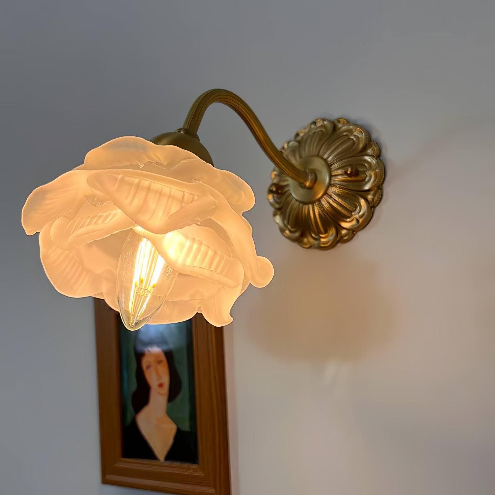 Brass Rose Wall Light M299