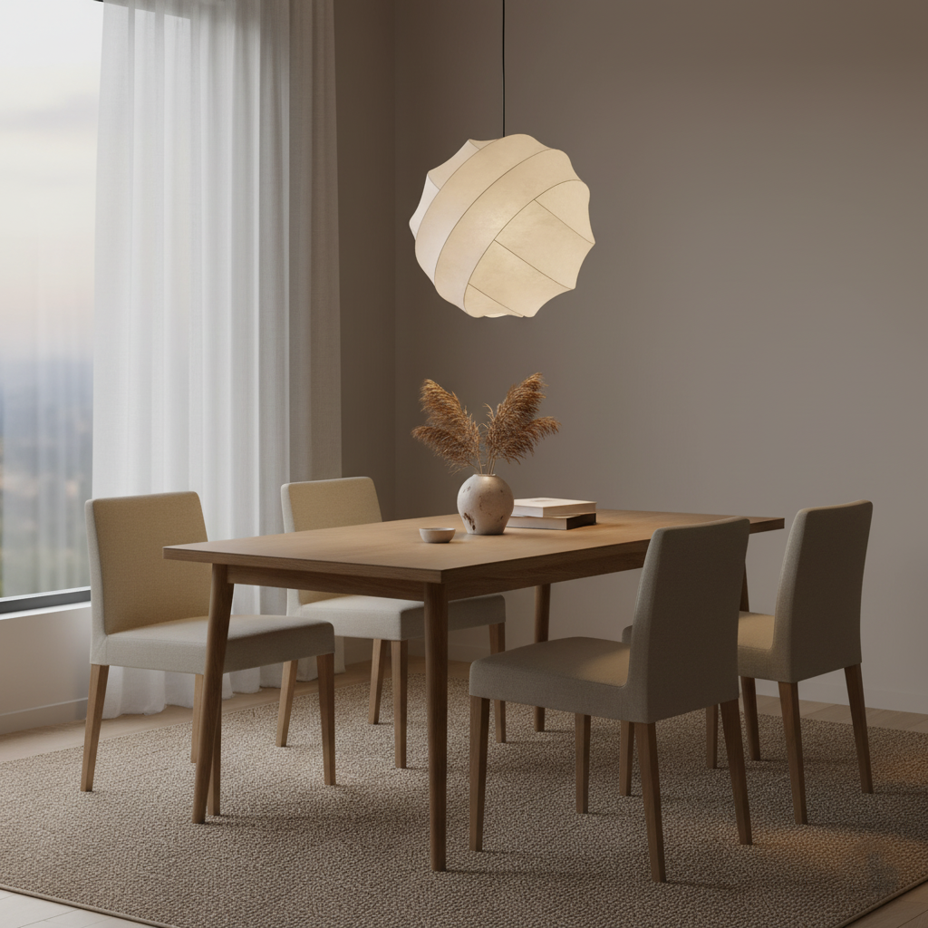 Wabi Sabi Silk Ball Japandi Pendant Light T2107