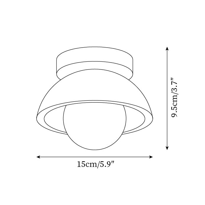 Natural Travertine Bowl Ceiling Light - Vintage for Bathroom M119