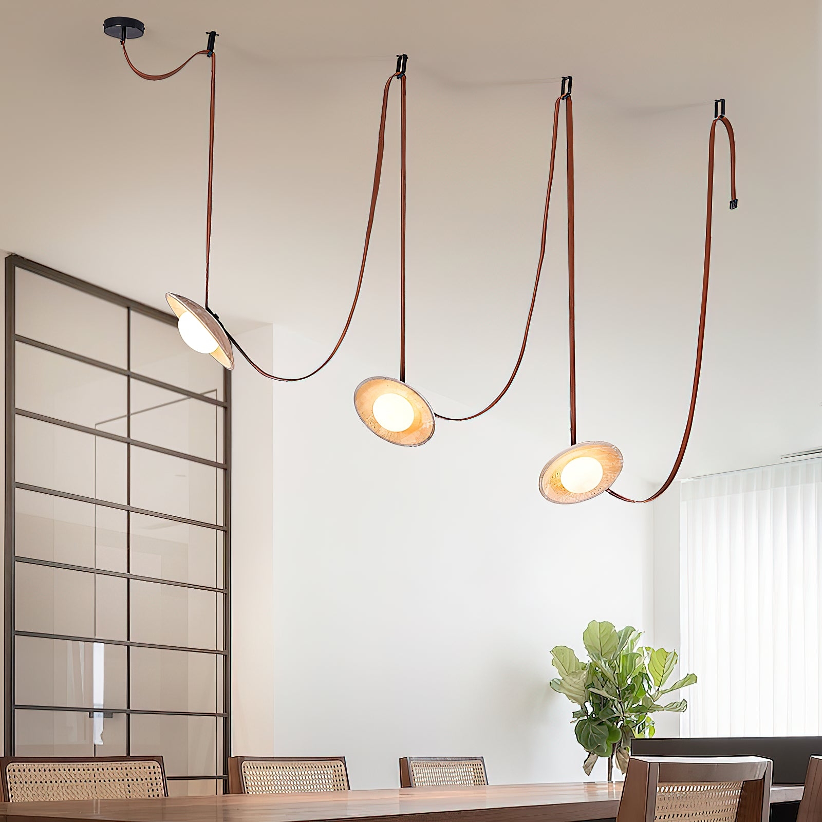 Light Rail Leather Pendant Lamp T1912