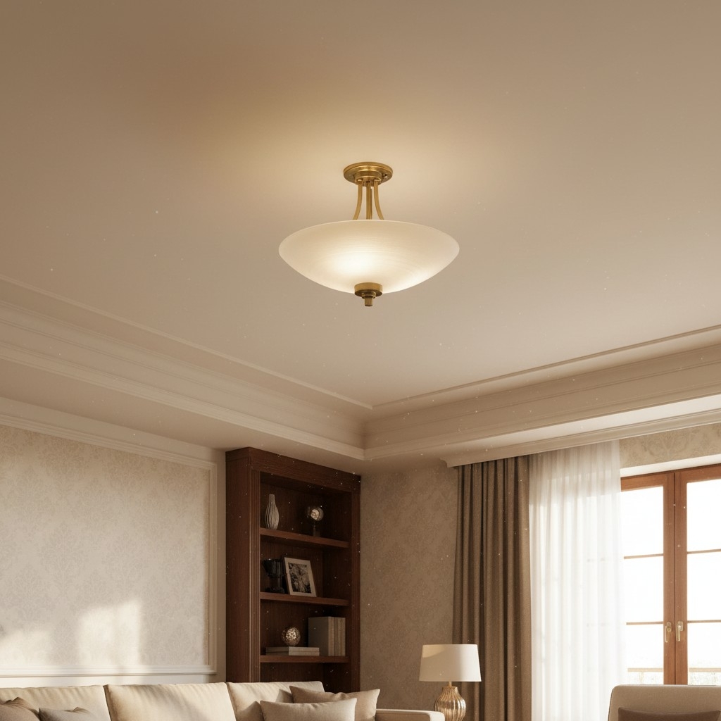 Lunetal Timeless Three-Arm Structure Semi Flush Chandelier - Vintage Pendant Light for Bedroom or Entry T839