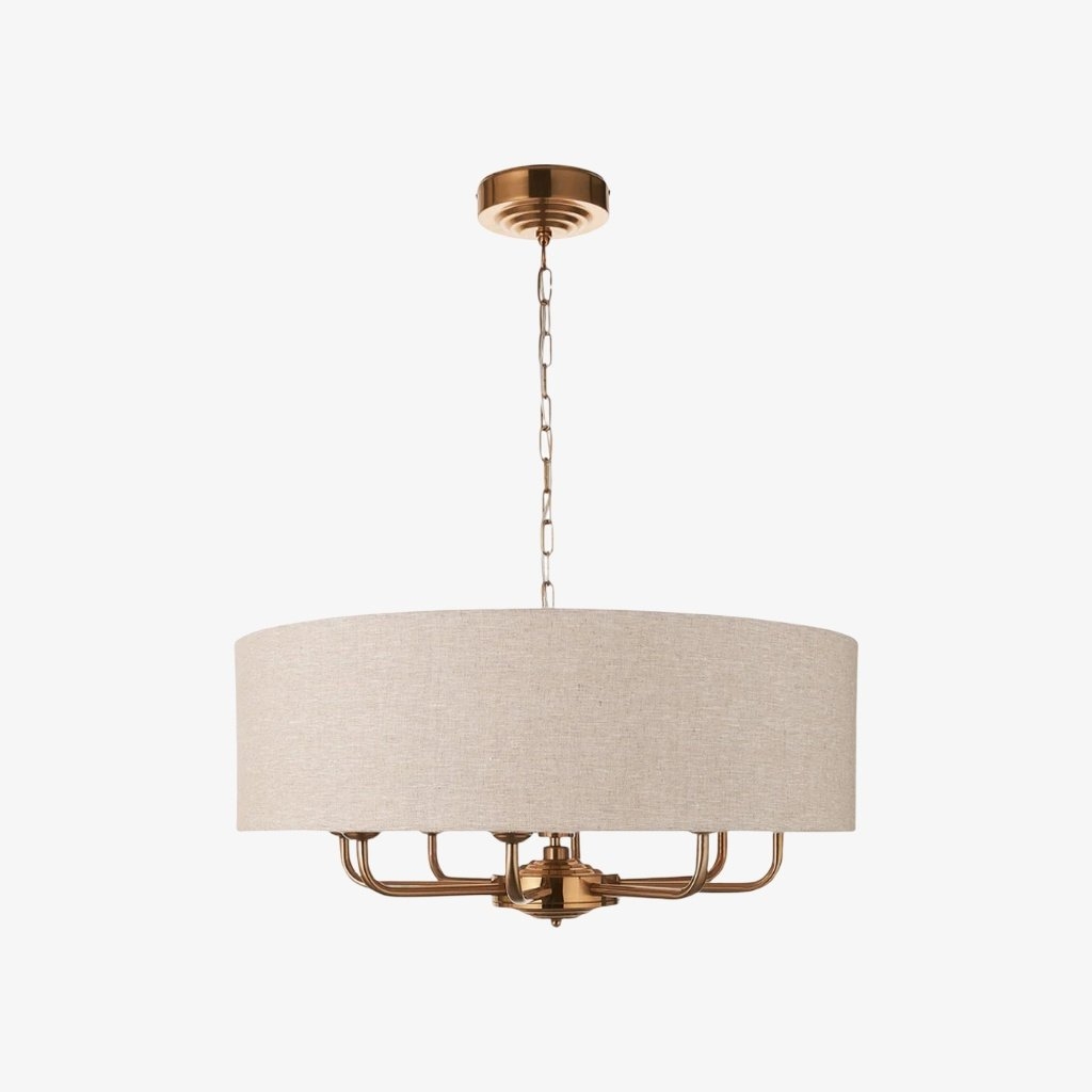 Tela Pendant - Elegant Linen Shades and Classic Dining Room Lighting T667