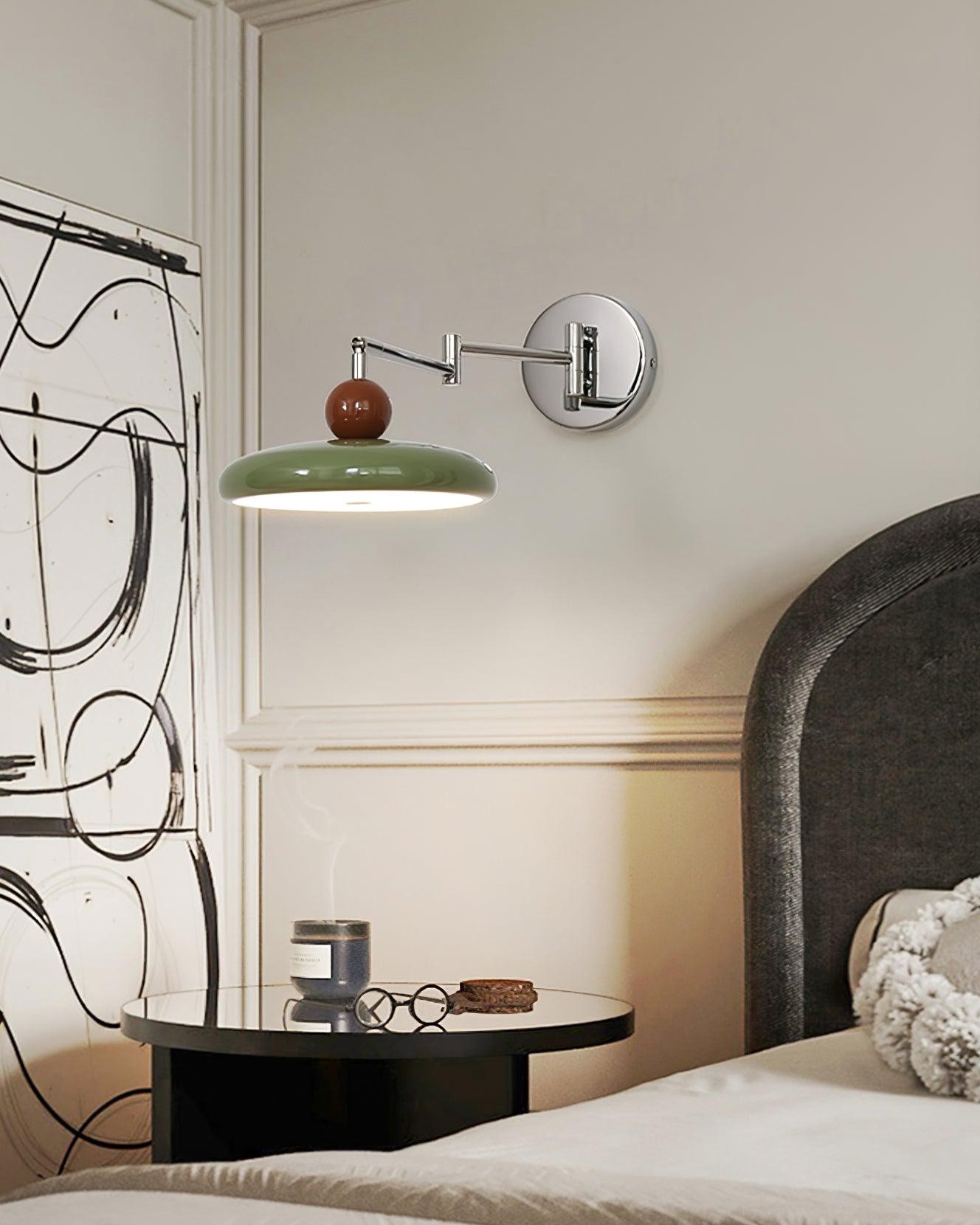 Cream Style Adjustable Swing Arm Disc Reading Wall Lamp M141