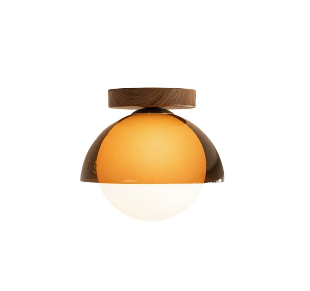 Sunset Ceiling Light – Vintage Walnut Design For Hallway or Entryway G97