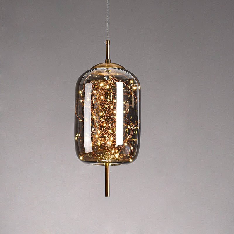 Scandinavian Cylinder Oval Glass Pendant Light M63