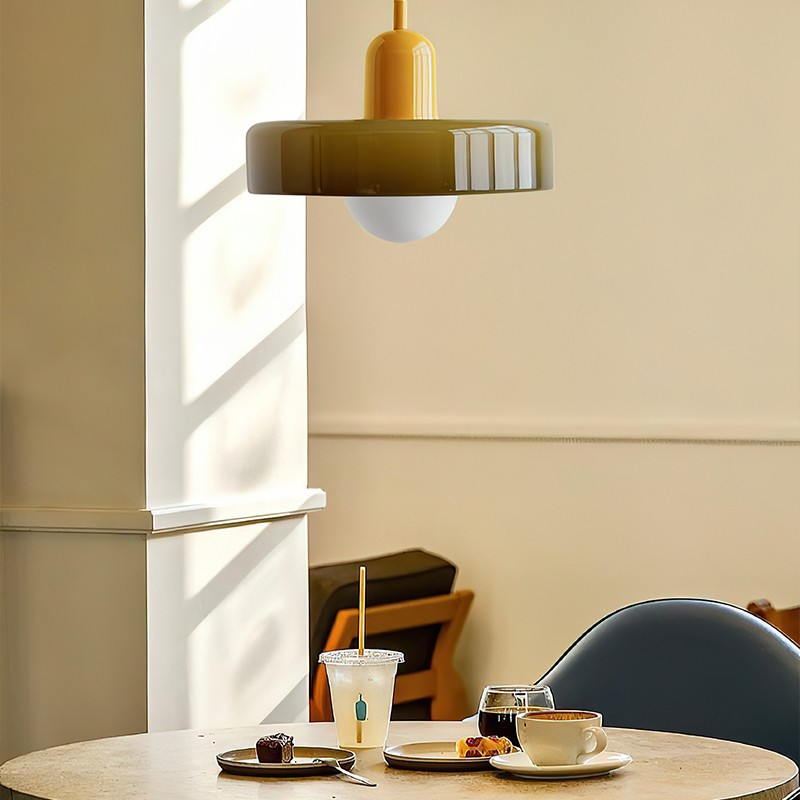 Morandi Glass Disc Orb Pendant Lamp S09