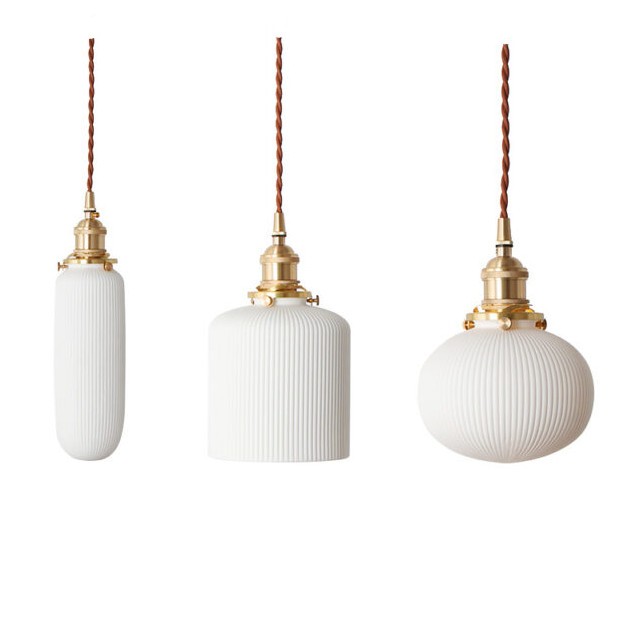 Striped Ceramic Pendant Light