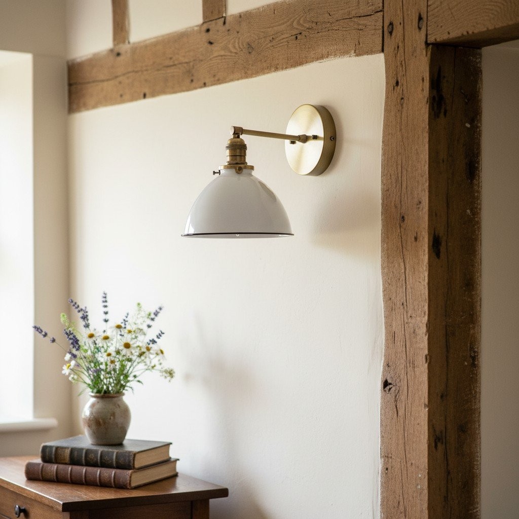 Conique Metal  Wall Sconce - White Metal Shade - Industrial Modern Lighting T307