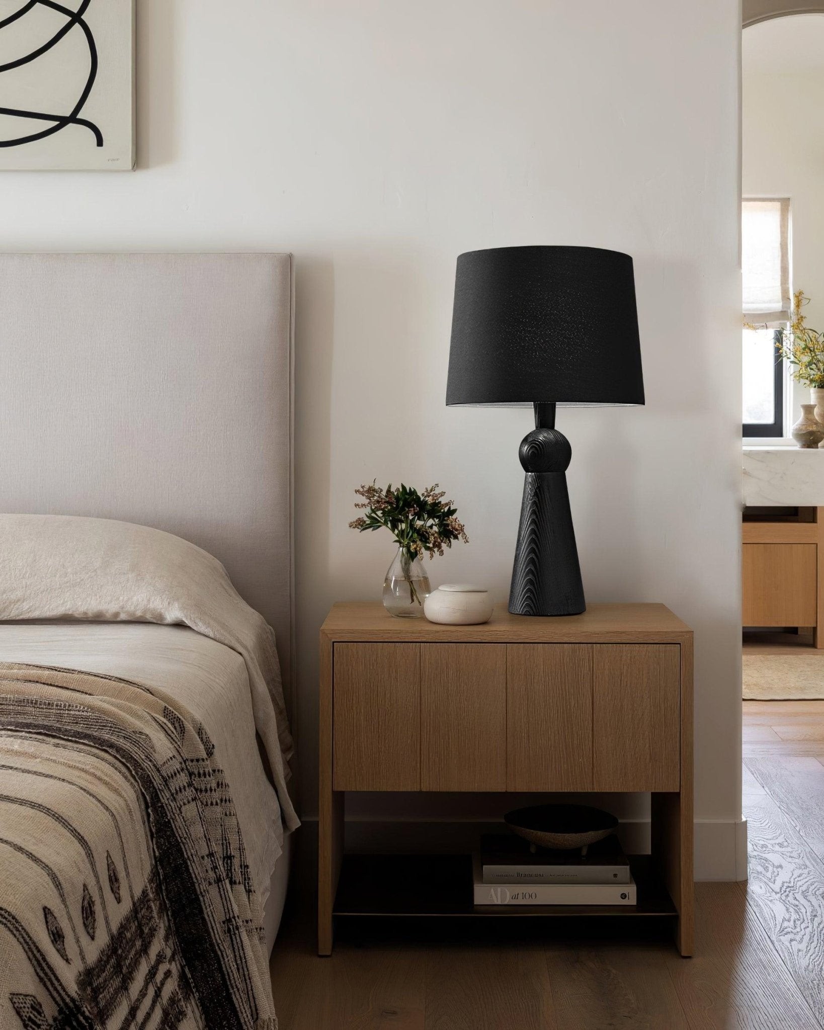 Nordic Retro Solid Wood Fabric Table Lamp M572