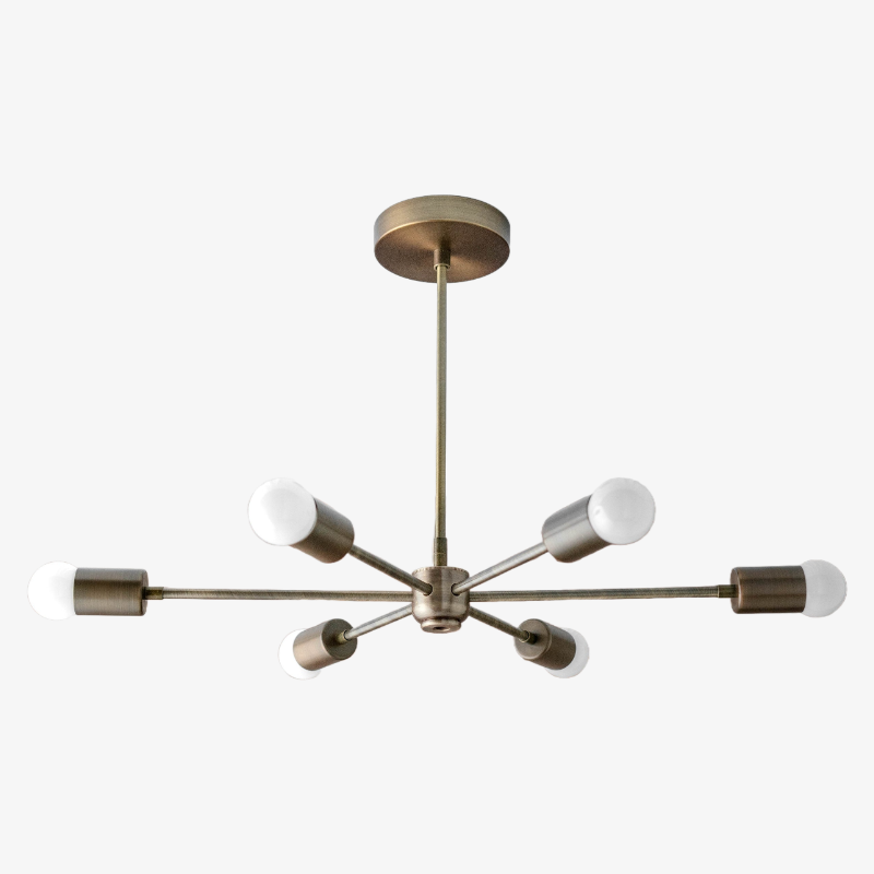 Mobilux Line Mid Century Modern Chandelier - 6 Heads Hanging Ceiling Light T312