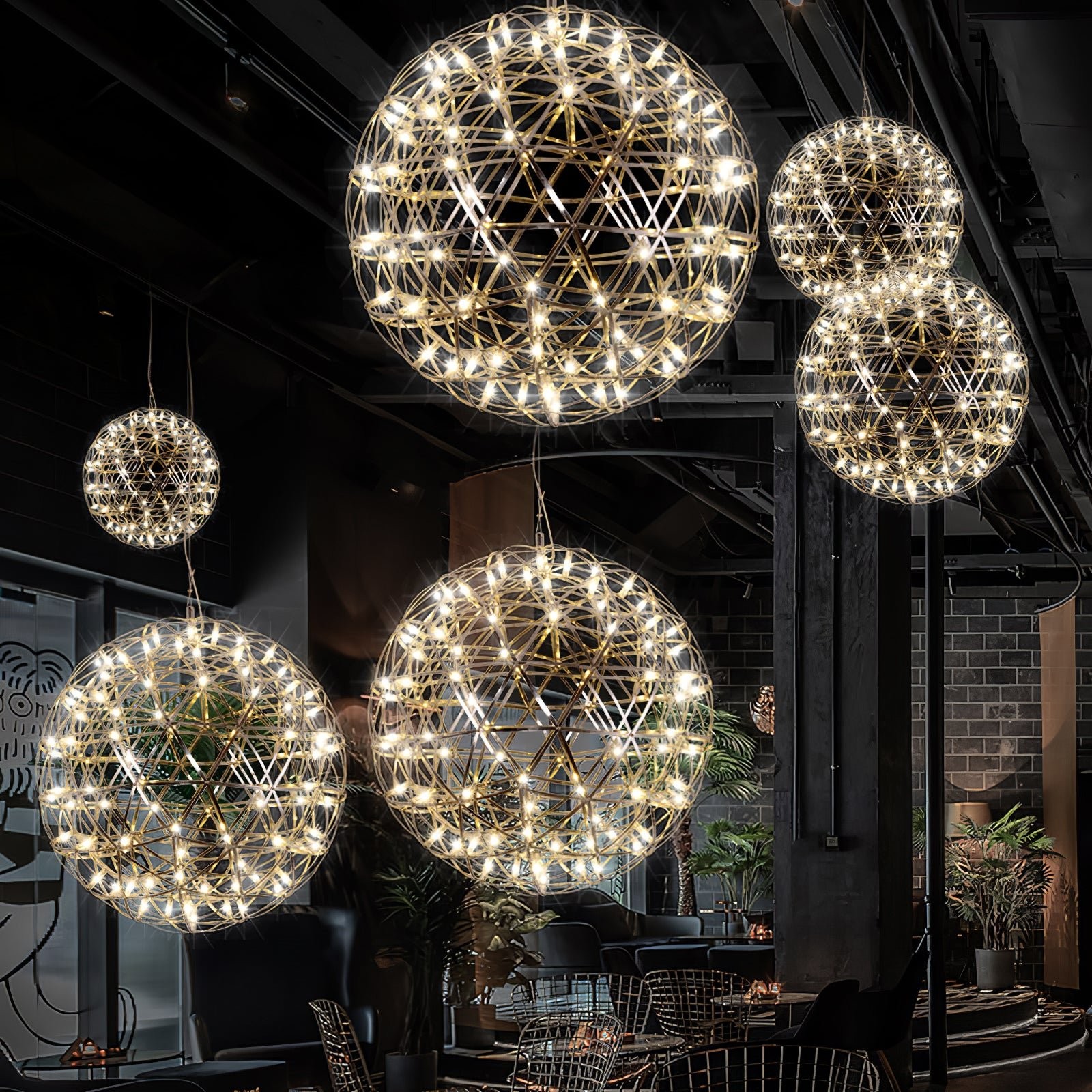 Silver Spark Ball Pendant Light T204