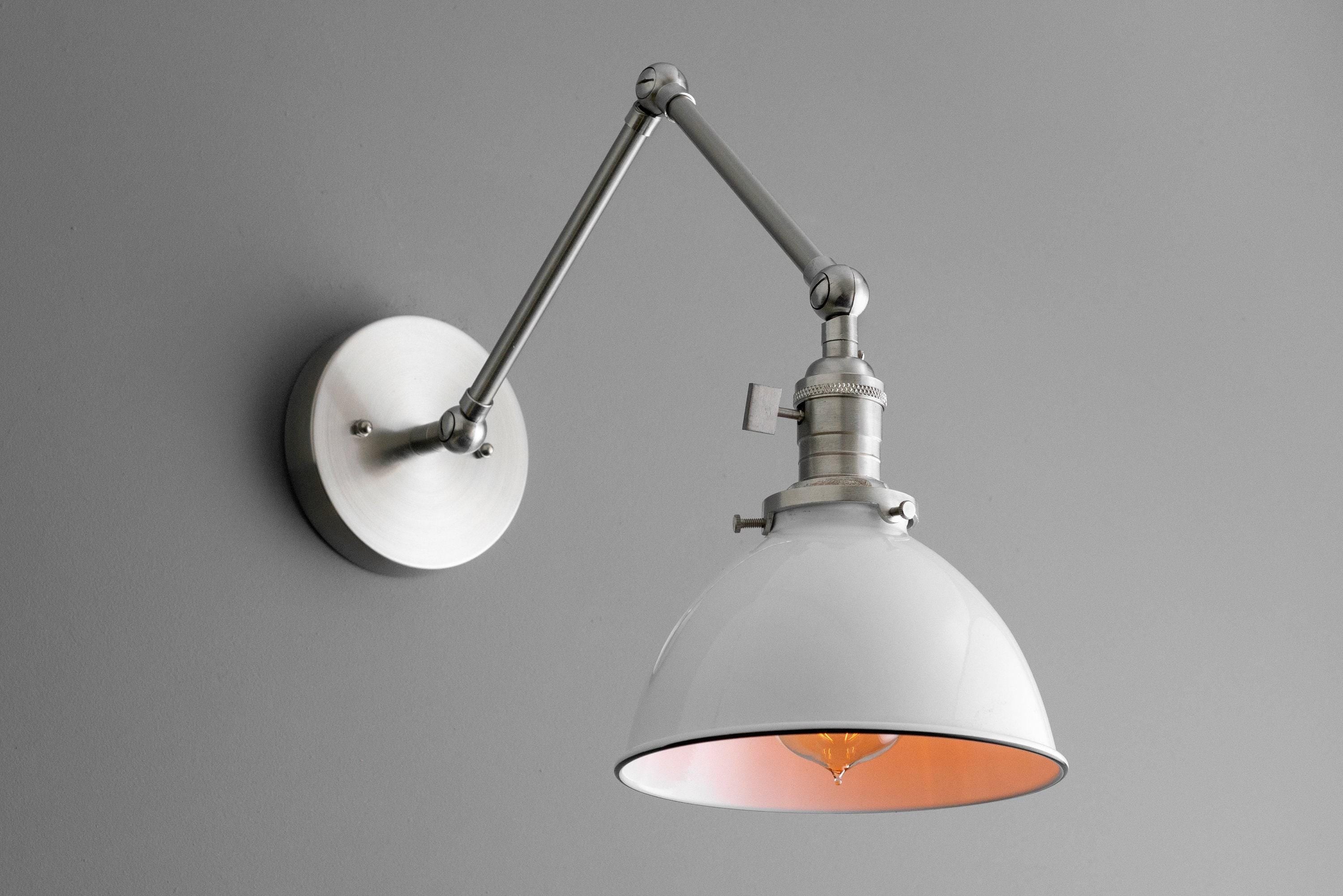 Conique Metal Vintage Industrial Swing Arm Wall Lamp - Adjustable Dome Shade for Study T313