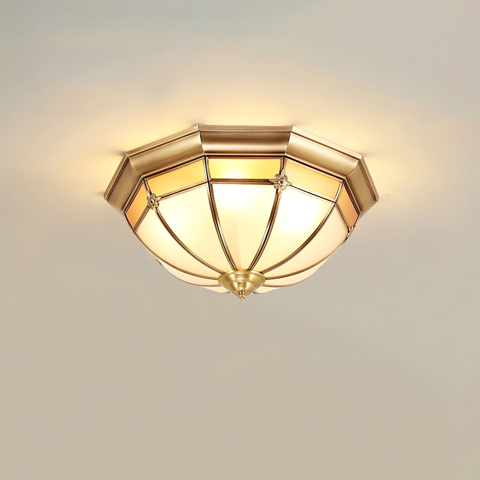 Dome Brass Flush Ceiling Lamp M460