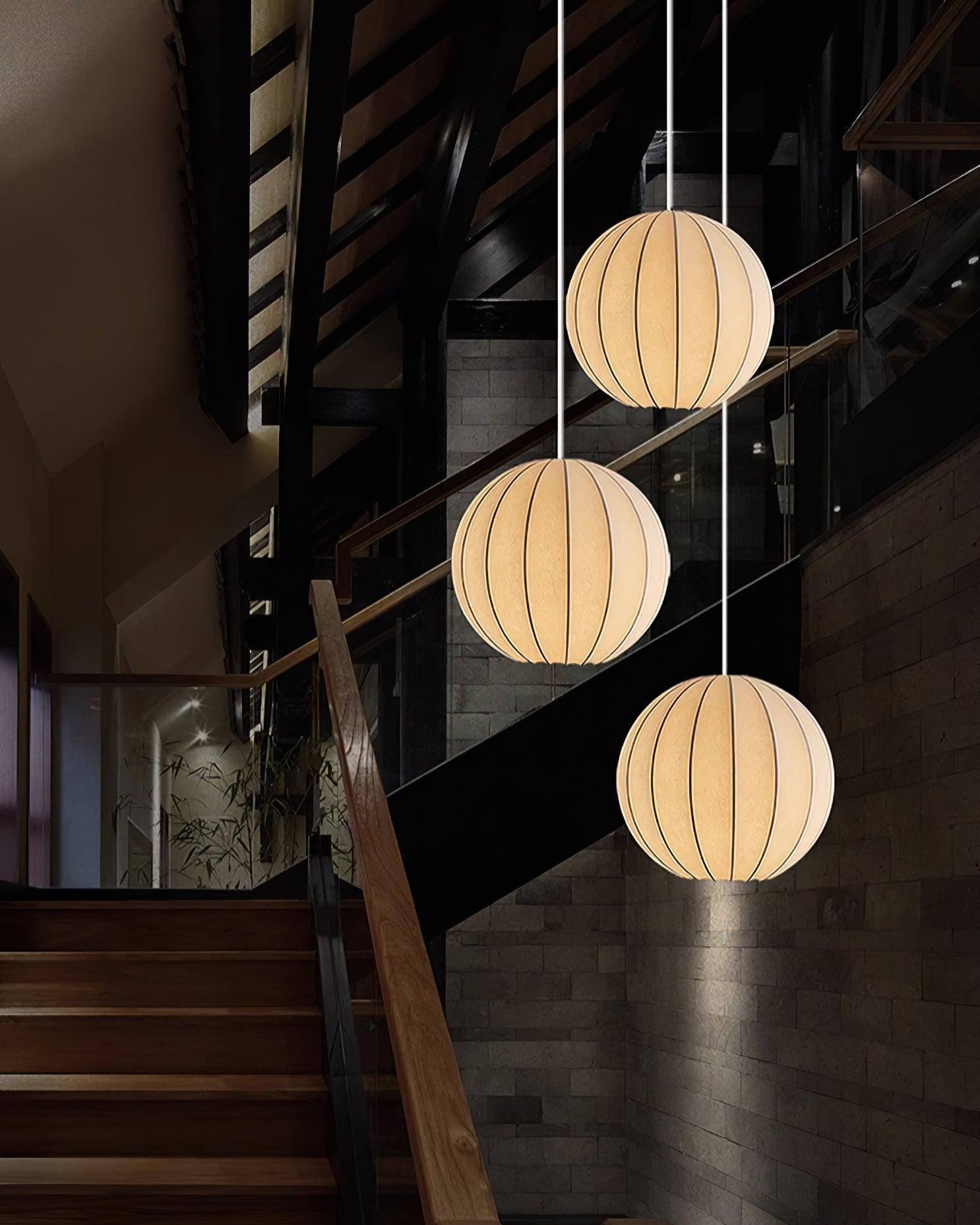 Creative Japanese Minimalist Silk Pendant Lamp For Restaurant M357