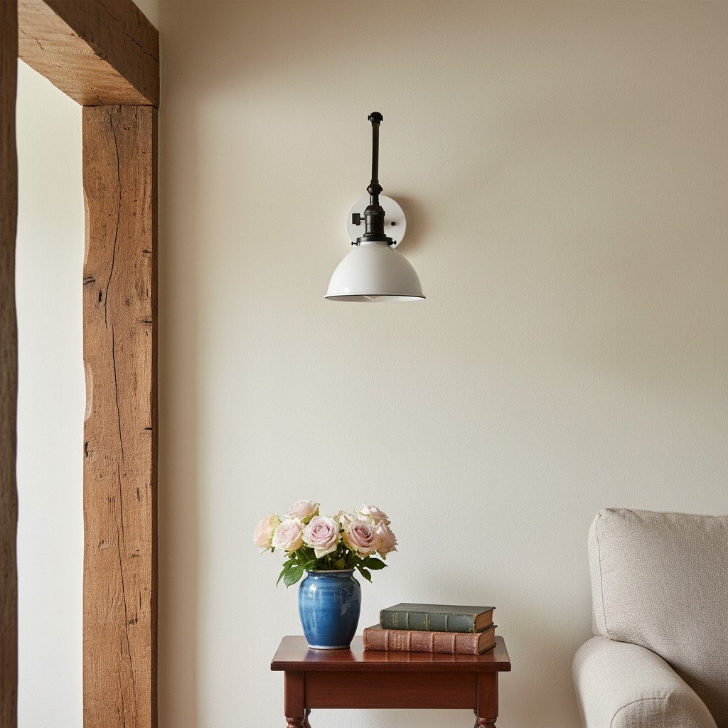 Conique Metal Vintage Industrial Swing Arm Wall Lamp - Adjustable Dome Shade for Study T313