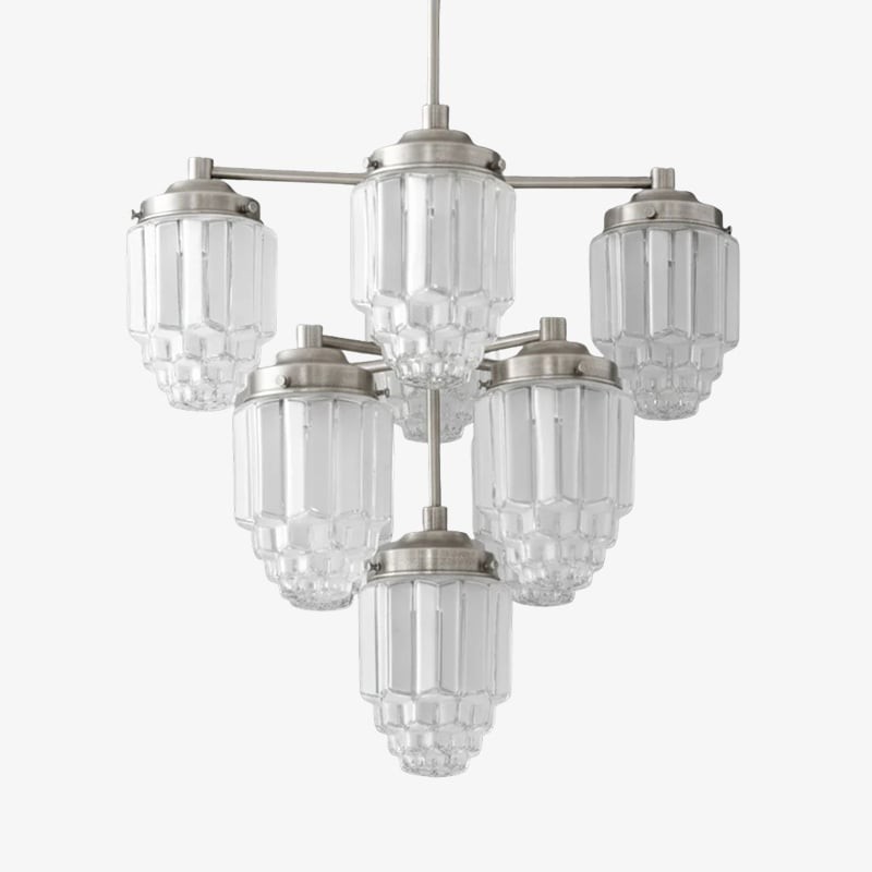Tierlux Glass Textured Brass Chandelier – Timeless Lighting with Style T375