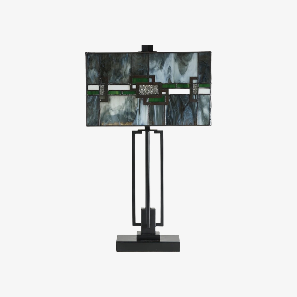 Culletto Mosaic Rectangular Stained Glass Table Lamp T646