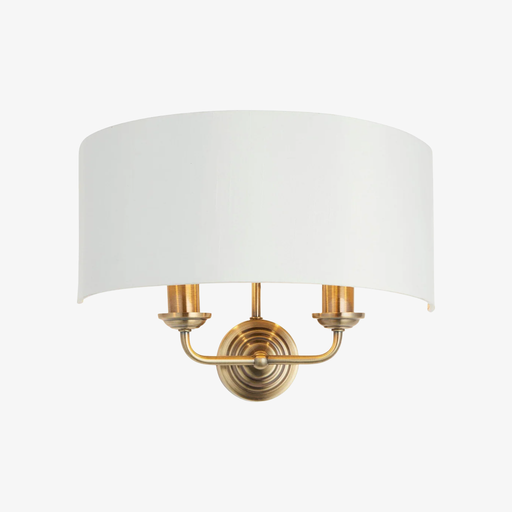 Tela Classic Wall Sconce - Elegant Fabric Shade with Metal Finish T654