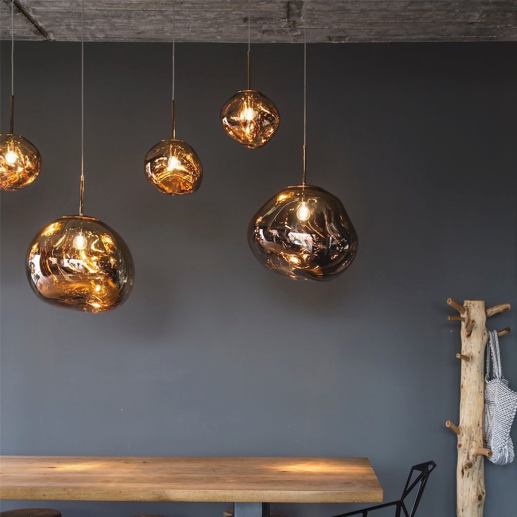 Glass Dynamic Pendant Light - Artistic Metallic Glow Pendant for Dining Area S54