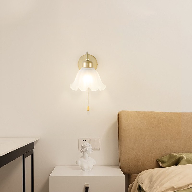 Flora Country Style Ribbed Glass Wall Light