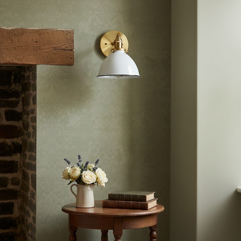 Conique Metal  Wall Sconce - White Metal Shade - Industrial Modern Lighting T307
