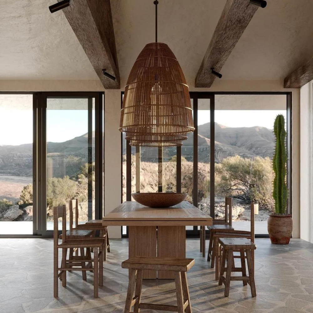 Runa Boho Rattan Pendant Light T2055