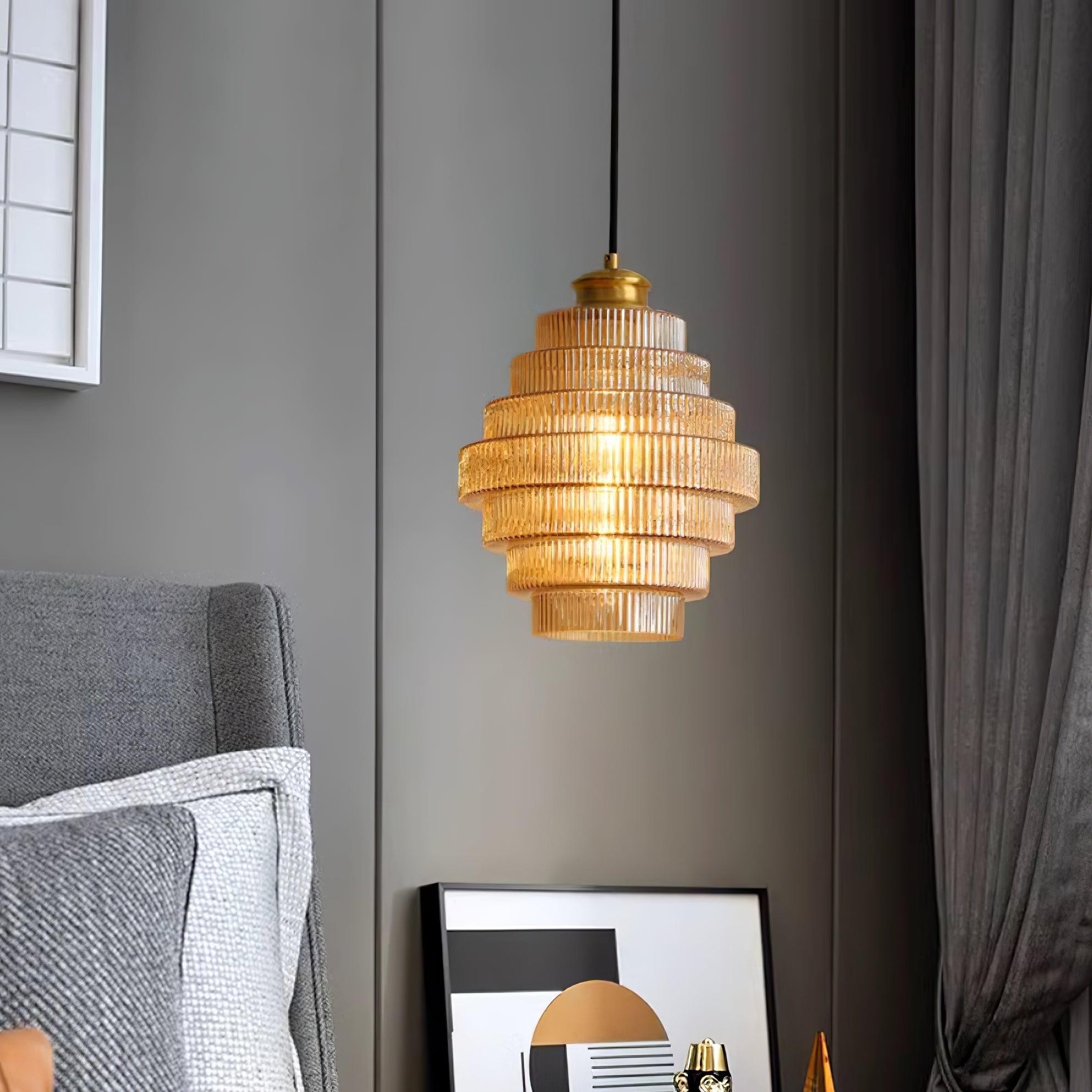 Modern Creative Pleated Design Glass Pendant Lamp M48