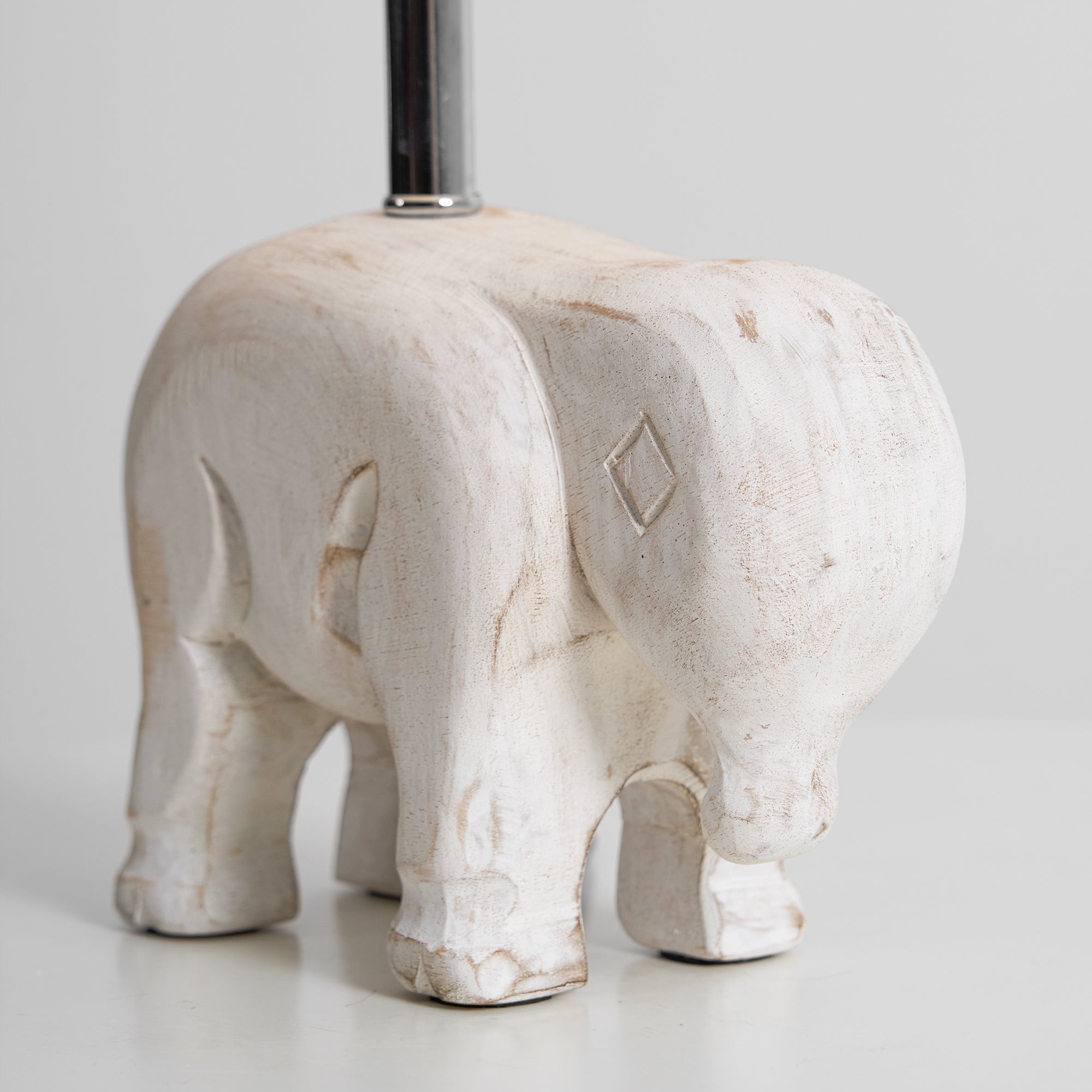 Carved Wood Animal Table Lamp T1745