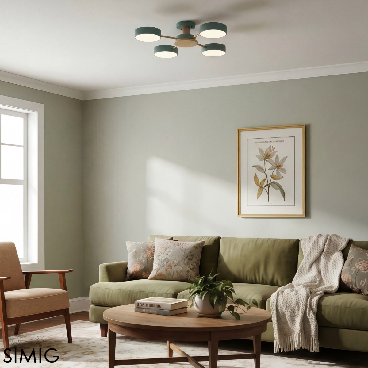 Stylish Wood-Branch Ceiling Lamp - LED Light for Dining Room and Living Room S378