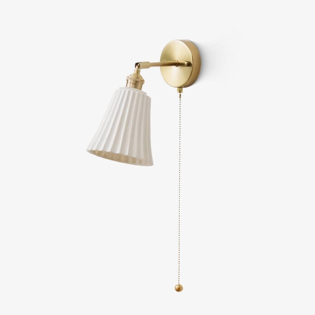 Modern Pull Cord Metal Ceramics Indoor Wall Lamp for Bedroom M401