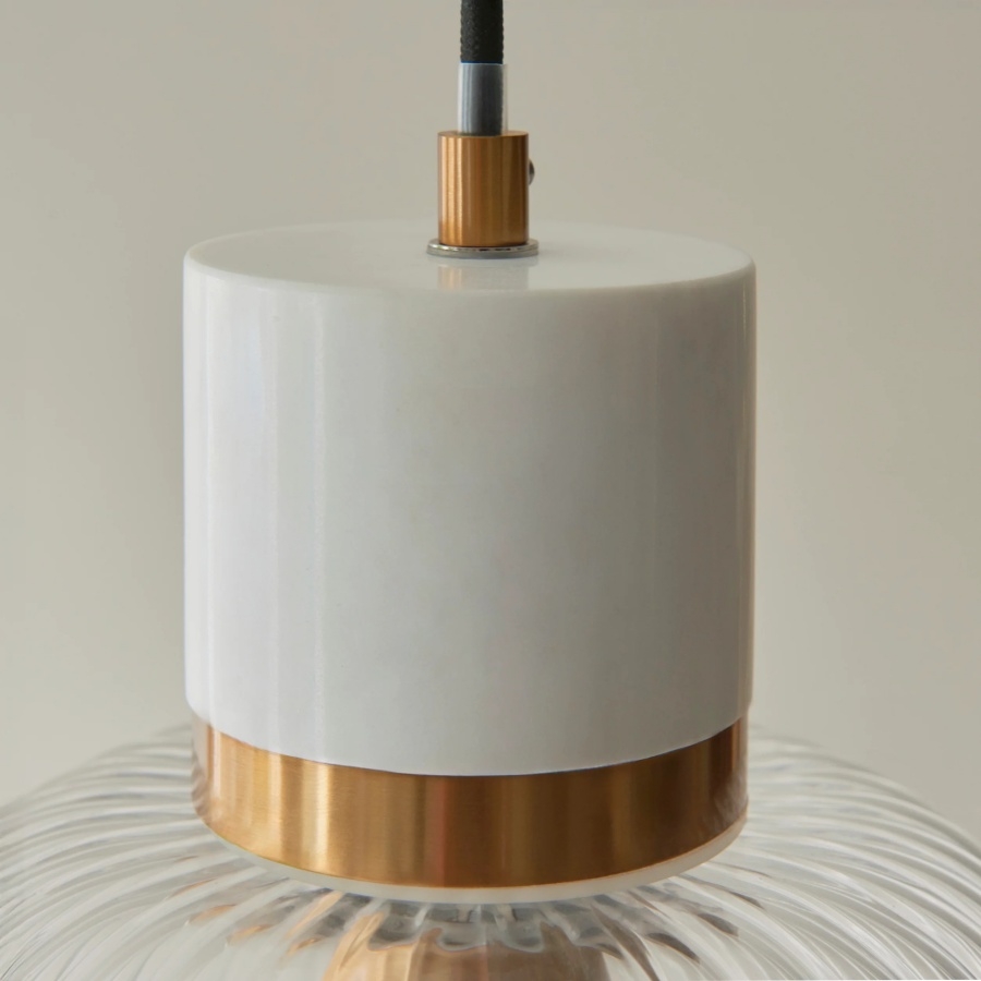 Korlisse Natural Stone and Glass Pendant Light - Stylish Lamp for Lounge or Living Room T929