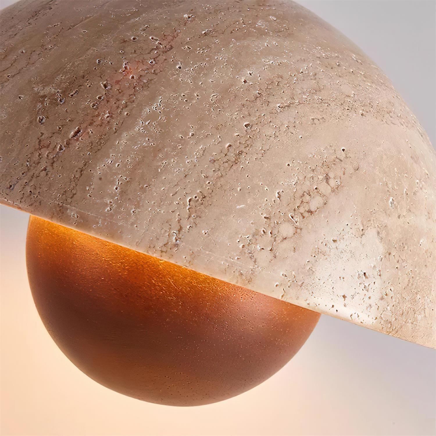 Semicircular Pendant Lamp - Modern Travertine Living Room G70