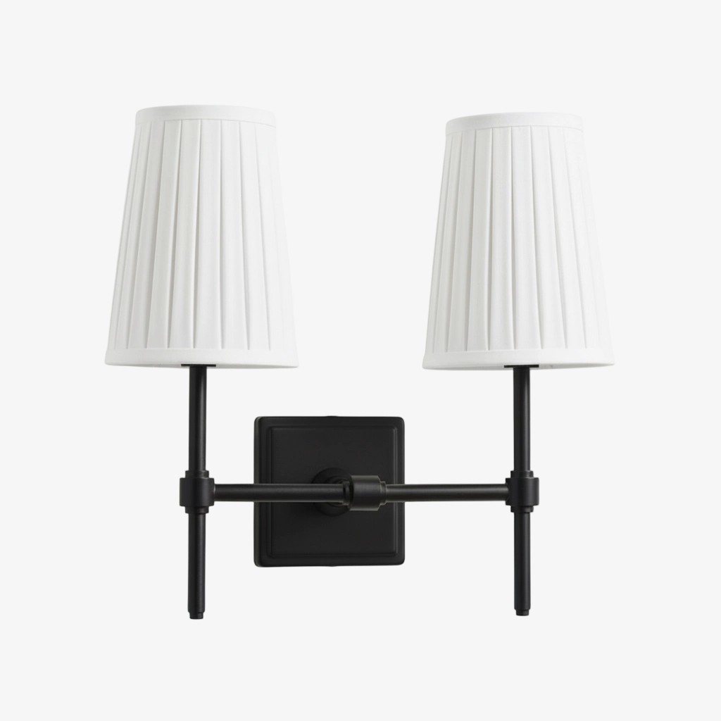 Derlina Stylish Retro Wall Lamp with White Linen Shades – Modern Industrial Design for Any Room T273