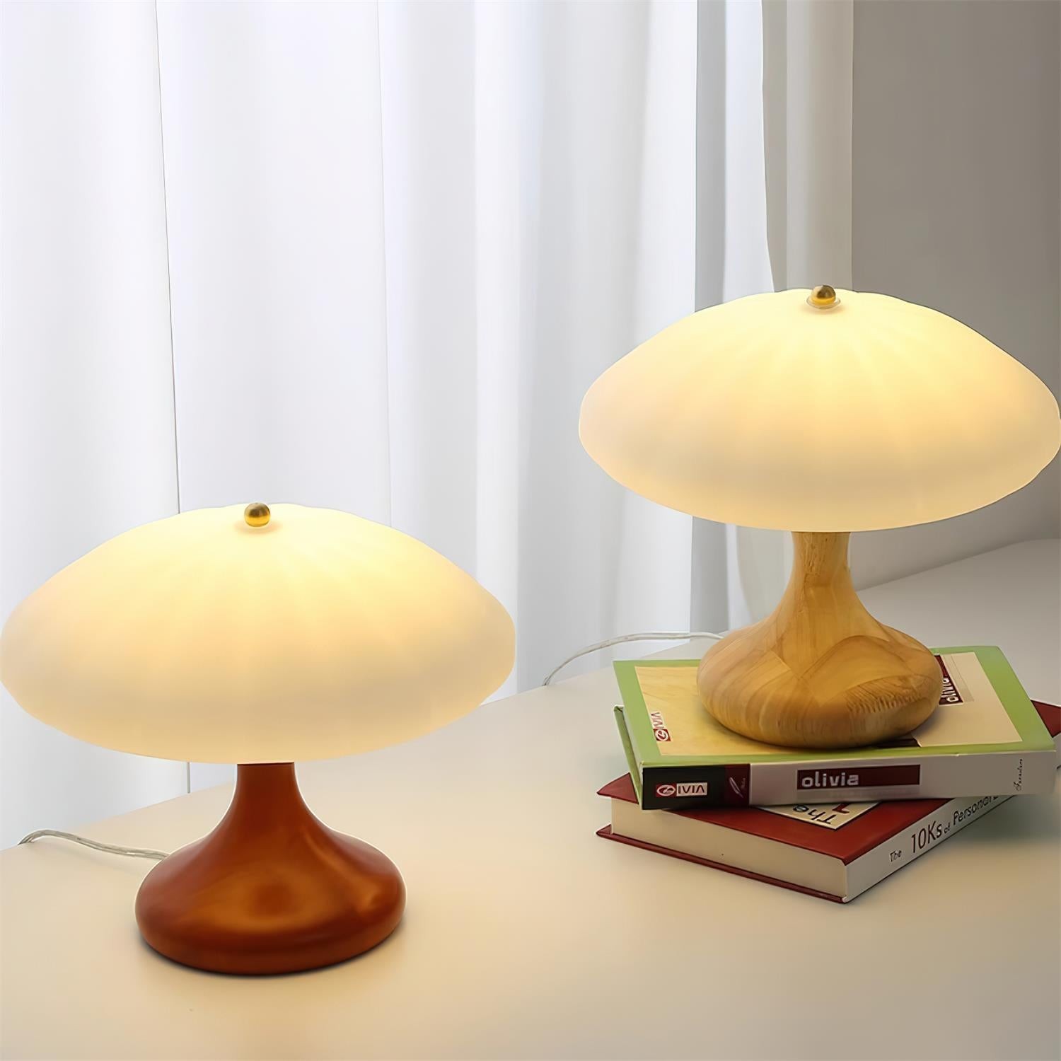 Mushroom Shape Curved Table Lamp M90