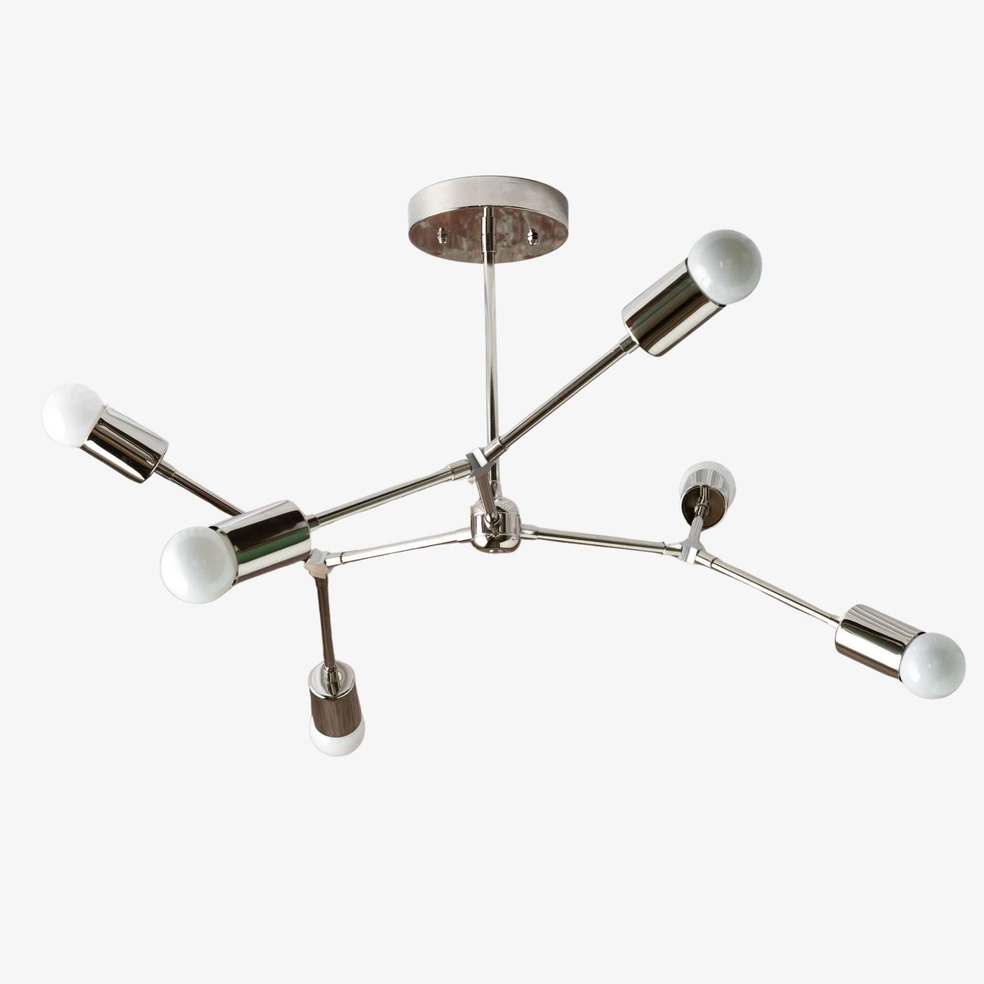 Mobilux Line Industrial Geometric Chandelier - Chrome Nickel Ceiling Light T308