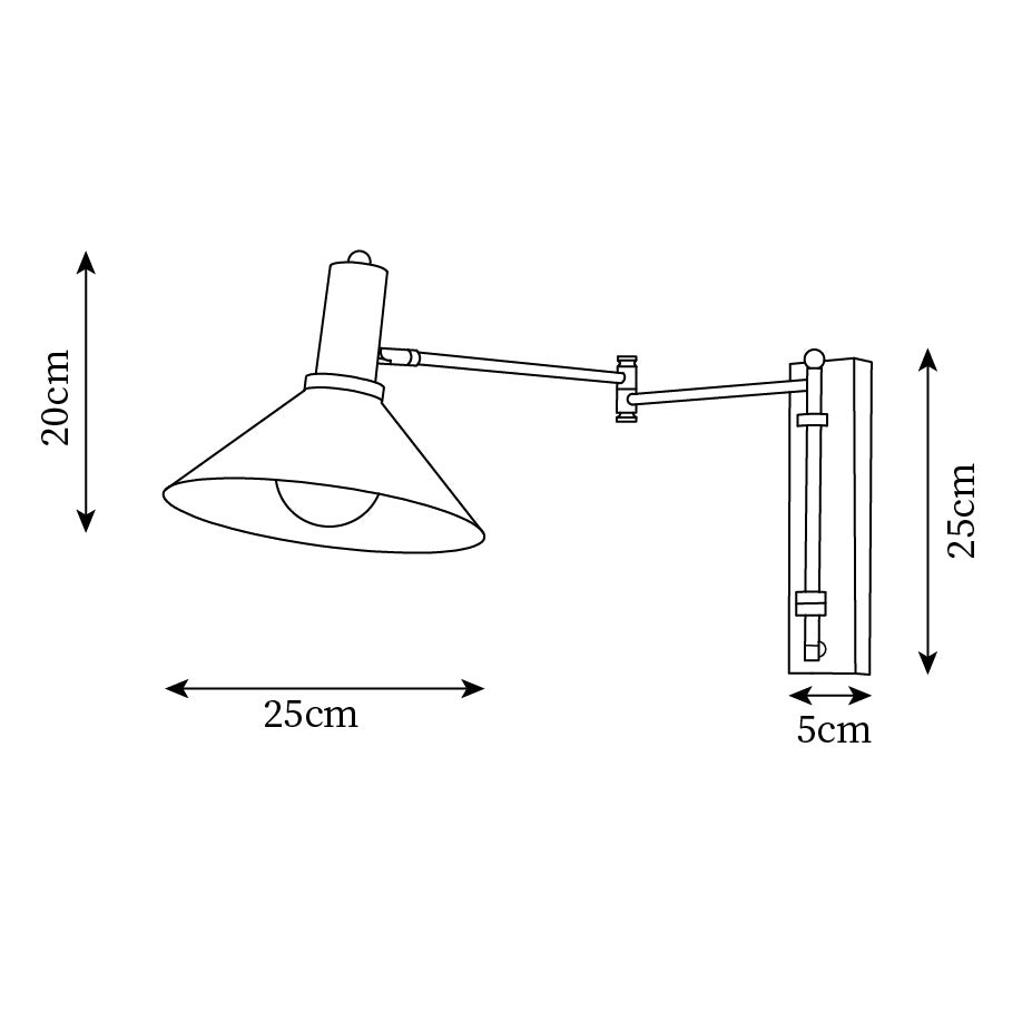 Classic Modern Swing Arm Adjustable Bedside Reading Wall Lamp M19