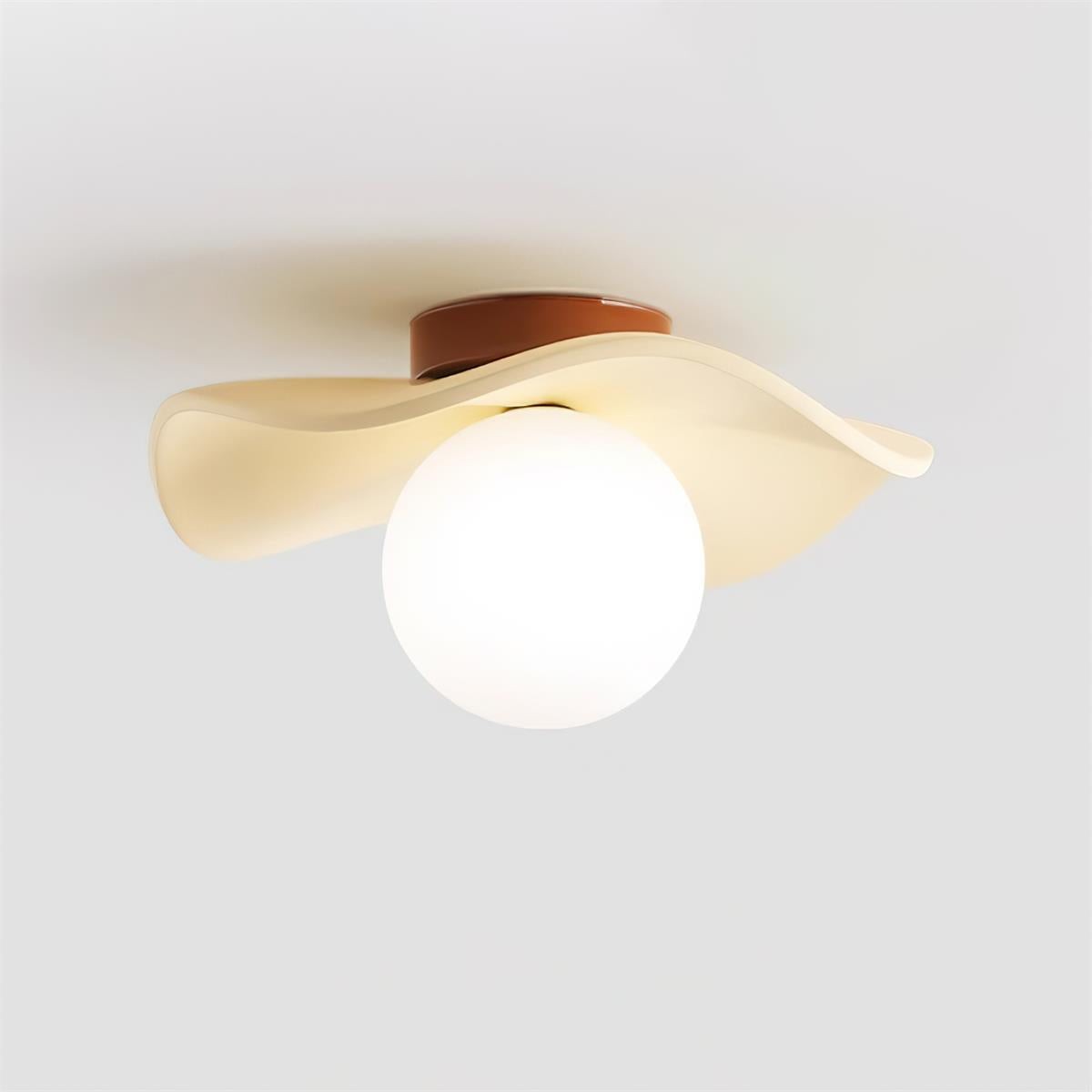 Ruffled Wood Grain Ceiling Light P021